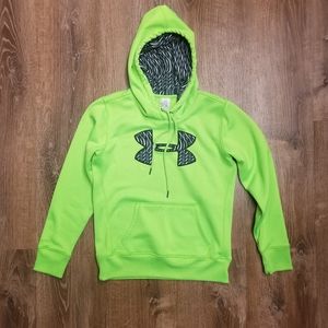 UA Storm ColdGear Womens XS Lime Green Hoodie